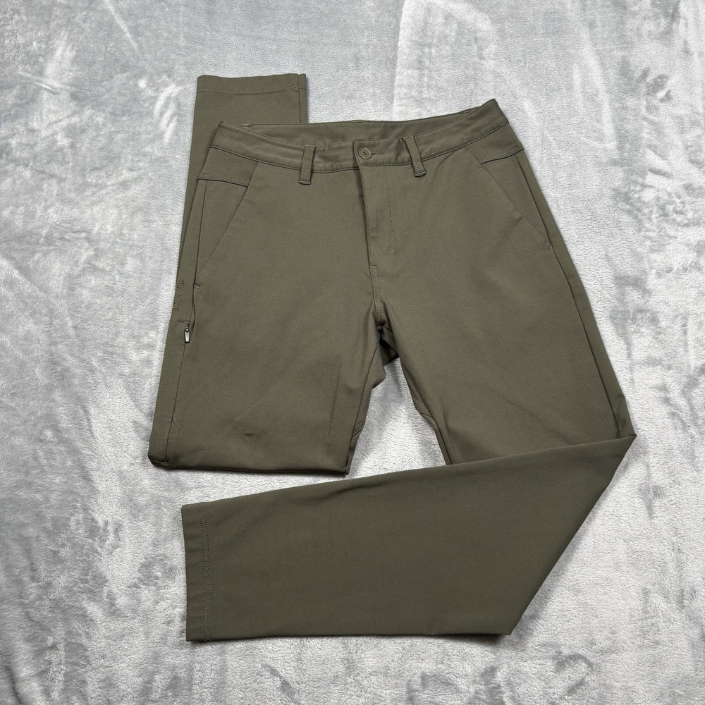 BYLT Everyday Pant 2.0 Mens Small 30x30 Green Slim Fit Chino Trousers Casual